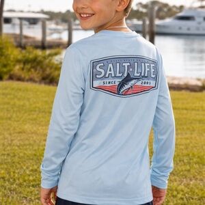 Salt Life Sky Blue Long-Sleeve Logo Shirt